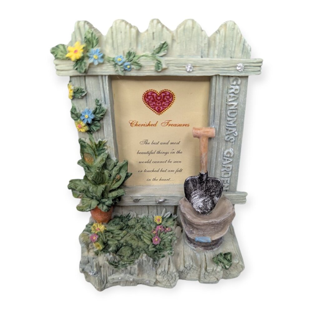 Cherished Treasures Grandma's Garden Free Standing Frame Table Decor 4.5" Tall